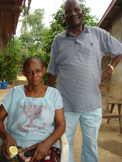 Joseph and Mrs. Ikete at daughter Christine's home